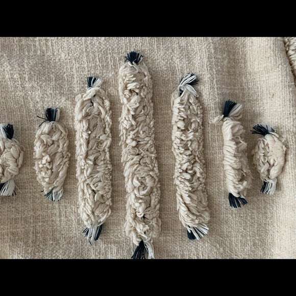 Boho Cream and Navy Decorative Pillow case - Picture 6 of 10